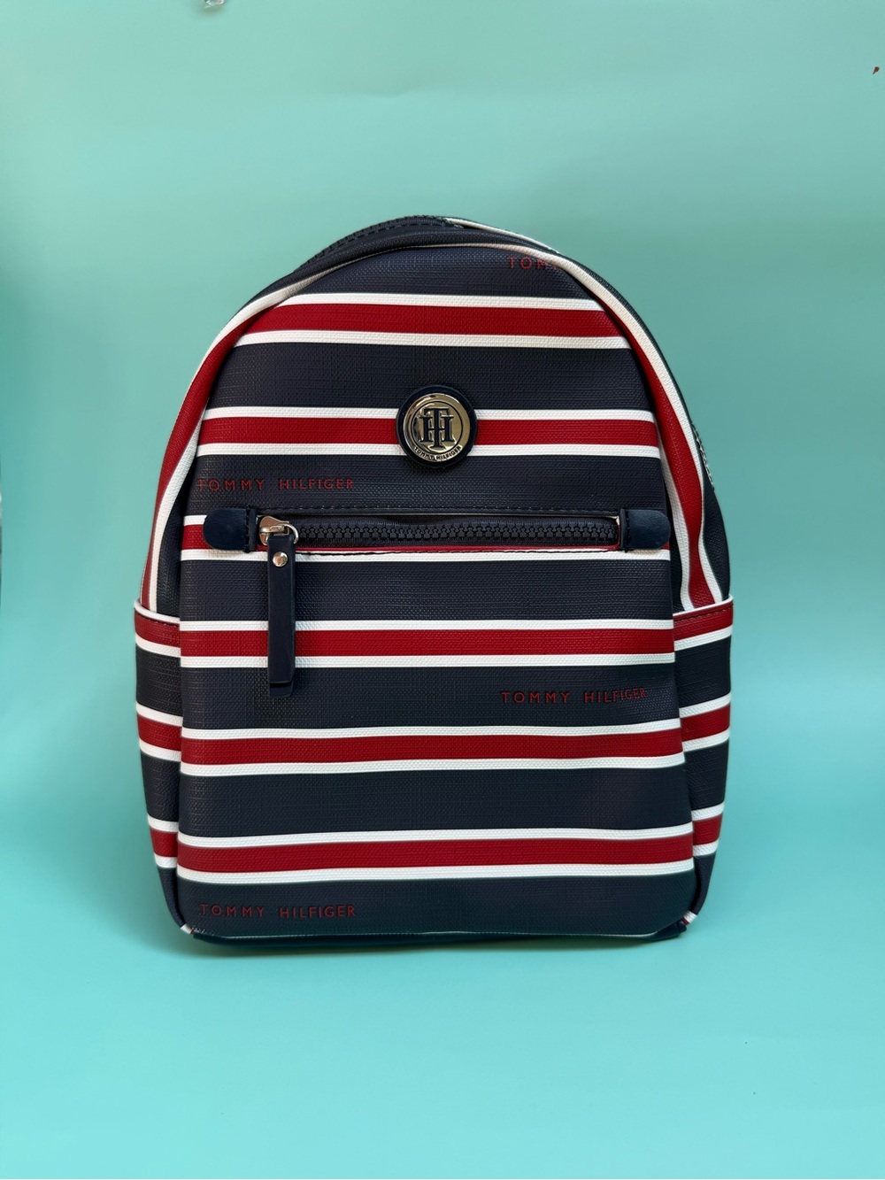 Tommy Hilfiger Navy Red White Striped Mini Backpack